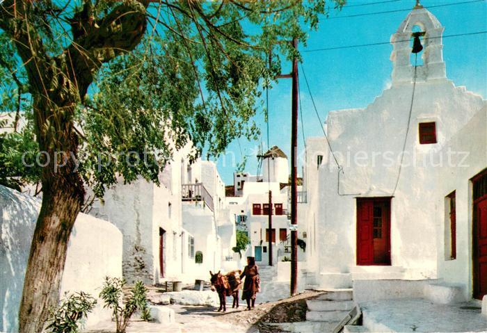 Mykonos Malerische Strasse Kirche