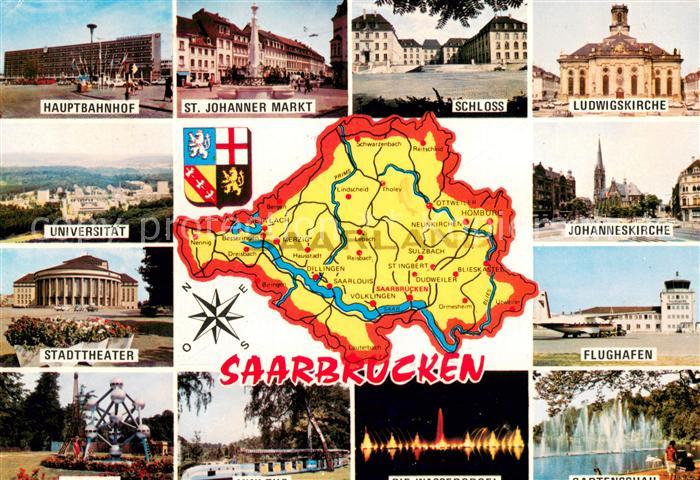 SAARBRueCKEN Saarland Bahnhof Markt Schloss Kirchen Flughafen Theater Atomium Pa