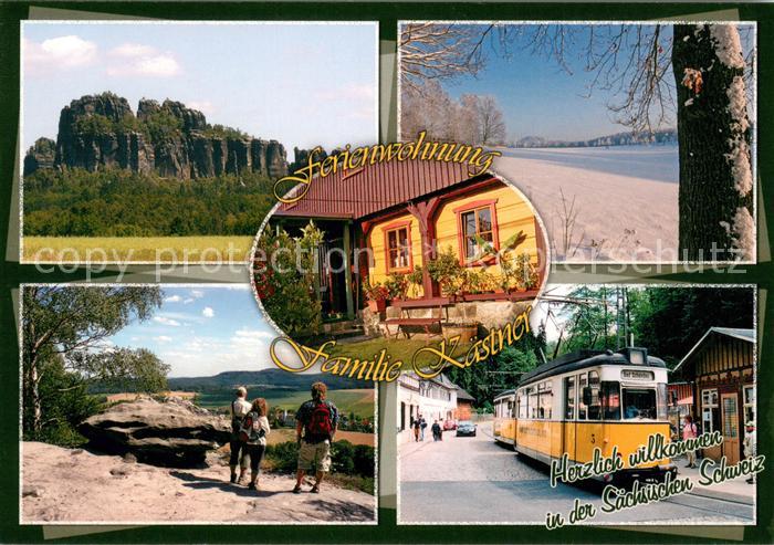 Ostrau Bad Schandau Ferienwohnung Fam Kaestner Bastei Panorama Strassenbahn