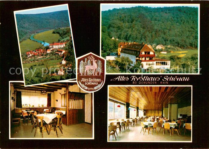 Schoenau Gemuenden Panorama Altes Forsthaus Schoenau Gastraeume
