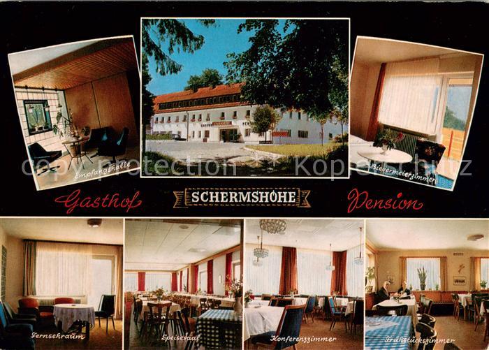 Schermshoehe Gasthof Schermshoehe Pension Empfangshalle Biedermeierzimmer TV Rau