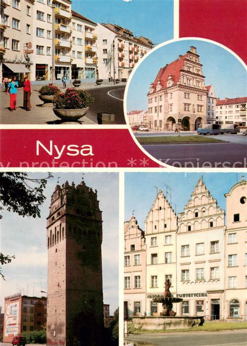 Nysa Rynek z nowy zabudowg. Póžnorenesansowy Dom Wagi Miejskiej w rynku catkowic