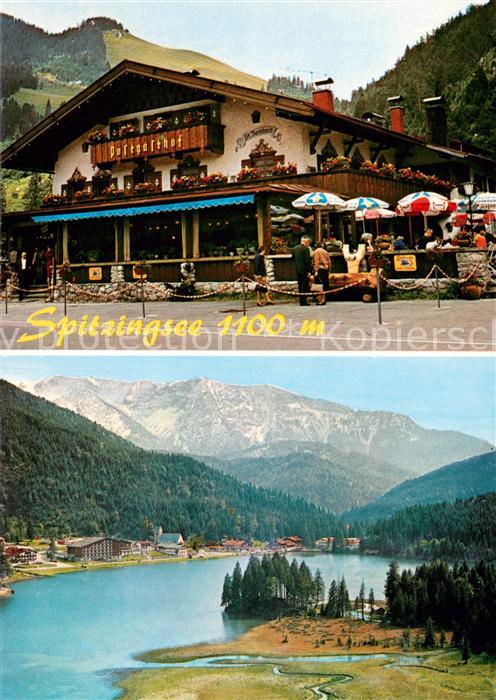 Spitzingsee Postgasthof und Seecafe St Bernhard Bergdorf mit Sonnwendjoch