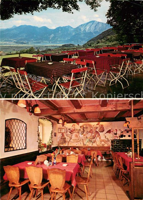 Schlehdorf Berggasthof Cafe Restaurant Kreut Terrasse Gaststube
