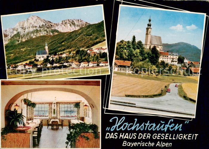 Anger Bad Reichenhall Pension Hochstaufen Gastraum Kirche Panorama