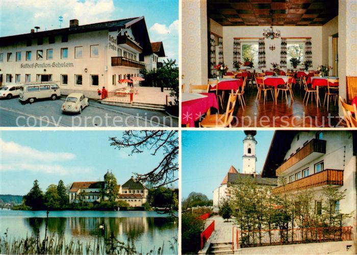 Hoeslwang Gasthof Pension zur schoenen Aussicht Gaststube Seepartie Kirche