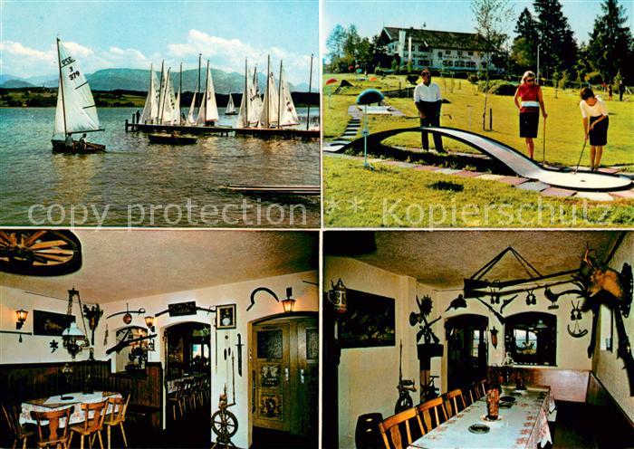 Stephanskirchen Simssee Segelboote Minigolf Weinstube zum Gocklwirt Gastraeume