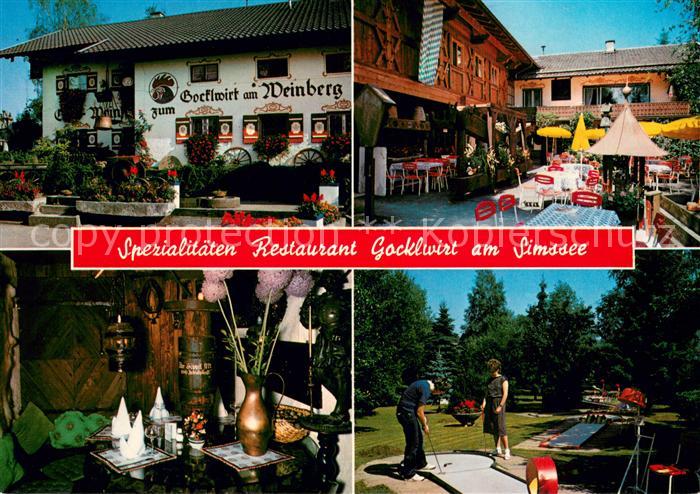 Stephanskirchen Simssee Restaurant Gocklwirt Terrasse Gaststube Minigolf