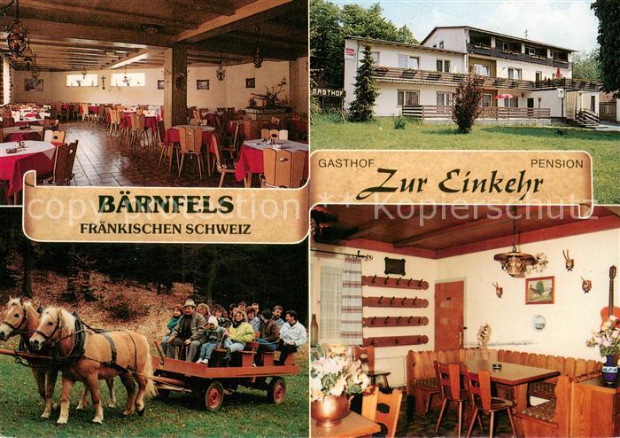 Baernfels Gasthof Zur Einkehr Pension Gastraum Pferdewagen Gaststube
