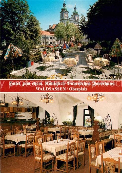 Waldsassen Hotel zum ehem Koeniglich Bayrischen Forsthaus Terrasse Gaststube