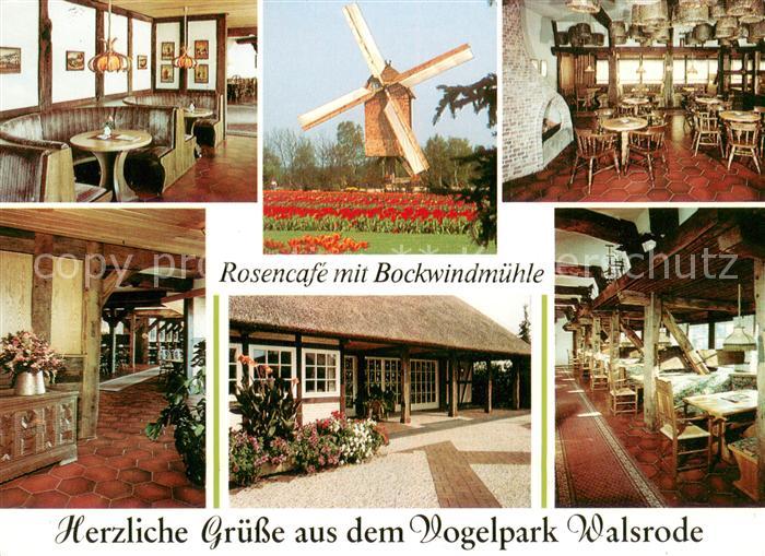 Walsrode Lueneburger Heide Rosencafe mit Bockwindmuehle Gastraeume