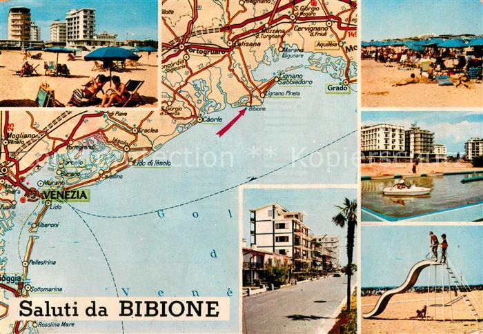 Bibione Strandpartien Gebietskarte