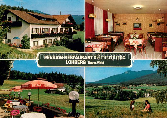 Lohberg Lam Pension Restaurant Arberblick Gaststube Terrasse Panorama