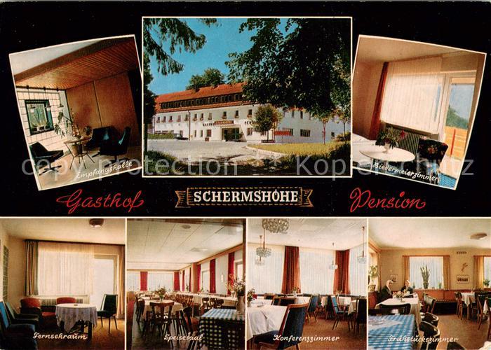 Schermshoehe Gasthof Schermshoehe Pension Empfangshalle Biedermeierzimmer TV Rau