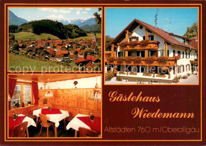 Altstaedten Allgaeu Gaestehaus Wiedemann Gaststube Panorama