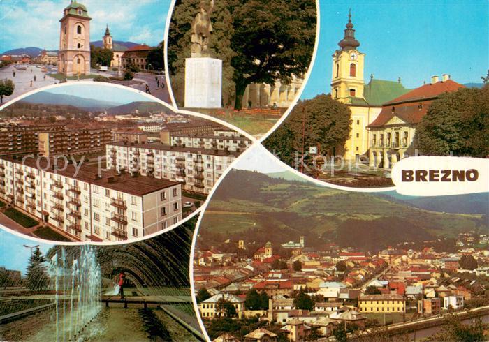 Brezno Pamatnik SNP Byvala radnica V pozadi kostol Nova vystavba Celkovy pohlad