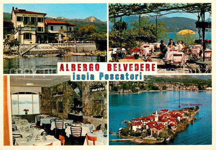 Isola Pescatori Lago Maggiore Hotel Ristorante Belvedere Terrasse Gastraum Flieg