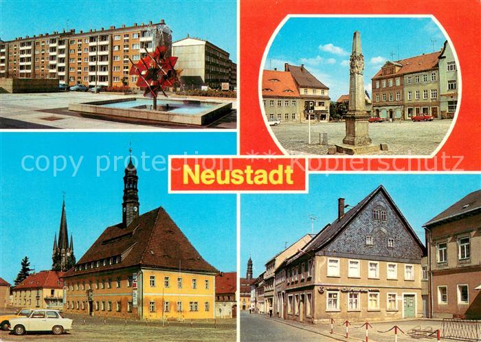 Neustadt Sebnitz Friedrich Engels Strasse Postmeilensaeule Rathaus Bahnhofstrass