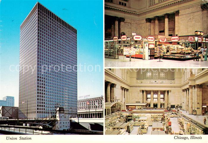 Chicago Illinois Union Station Building Tower aove old Union Station in the back