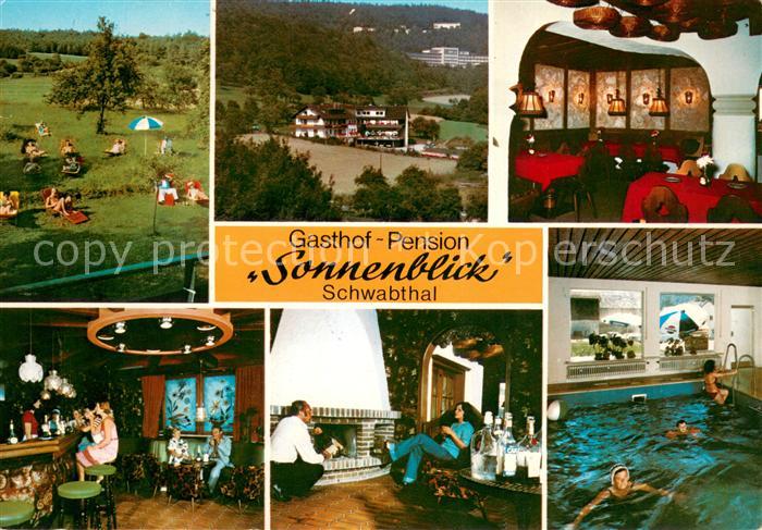 Schwabthal Gasthof Pension Sonnenblick Bar Kaminzimmer Hallenbad Liegewiese