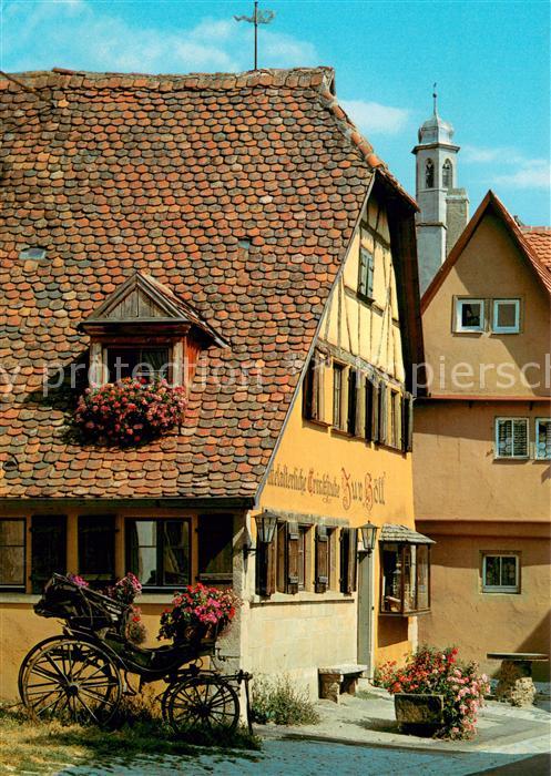 Rothenburg Tauber Zur Hoell eines der aeltesten Buergerhaeuser der Stadt