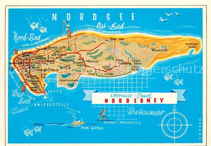 Norderney Nordseebad Inselkarte