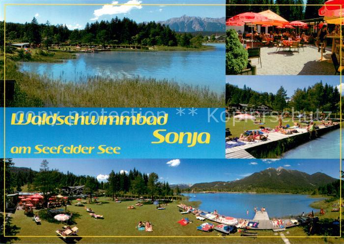 Seefeld Tirol Waldschwimmbad Sonja am Seefelder See Freiterrasse Liegewiese