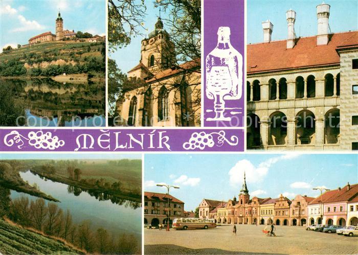 Melnik Tschechien Schloss Zusammenfluss von Elbe und Moldau Friedensplatz