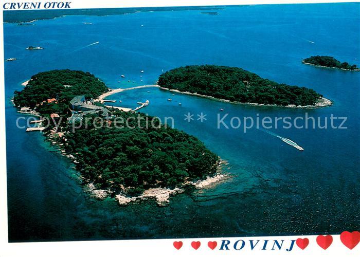 Rovinj Rovigno Istrien Crveni otok Rote Insel Fliegeraufnahme