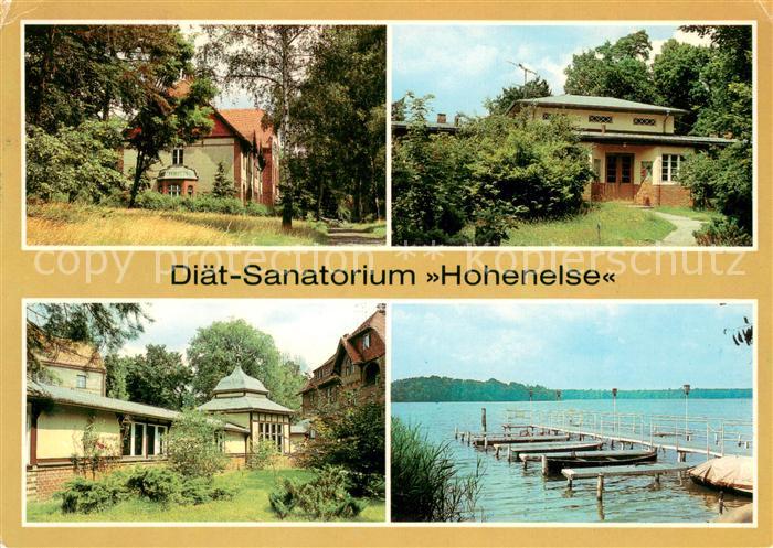 Rheinsberg Diaet Sanatorium Hohenelse Wandelgang Bootssteg am Rheinsberger See