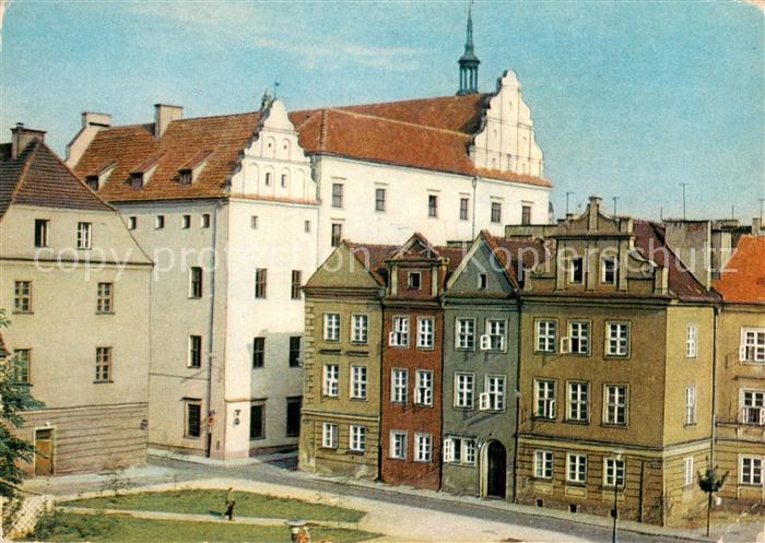 Poznan Posen Fragment placu Kolegiackiego w glebi odbudowany palac Gorkow