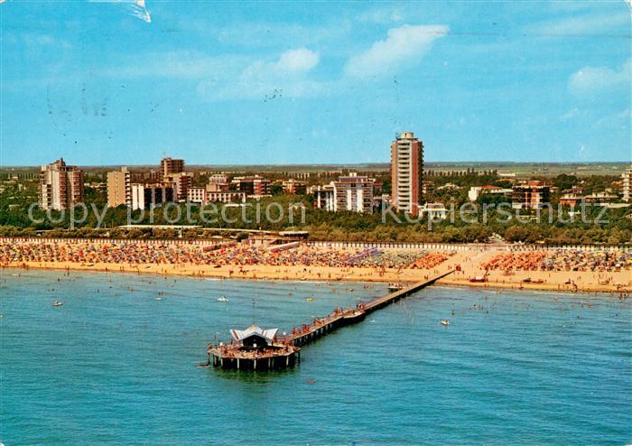 Lignano Ansicht vom Meer aus Fliegeraufnahme