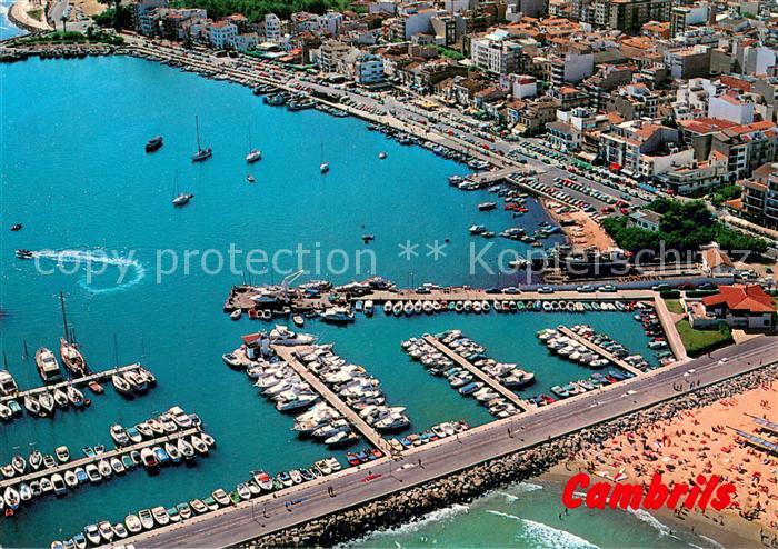 Cambrils Puerto y playa vista aérea