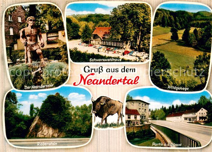 Neandertal Statue Neandertaler Gaststaette Schwarzwaldhaus Wildgehege Rabenstein