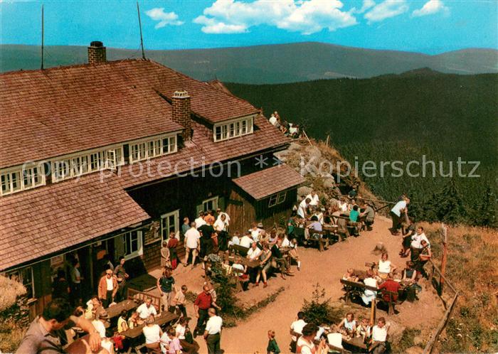 Lam Oberpfalz Grosser Osser Bayerischer Wald Osserschutzhaus Blick in die CssR