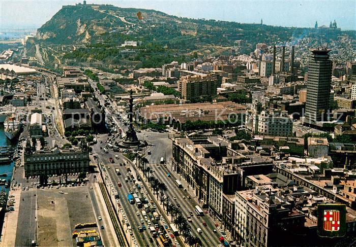 Barcelona Cataluna Paseo de Colón vista aérea