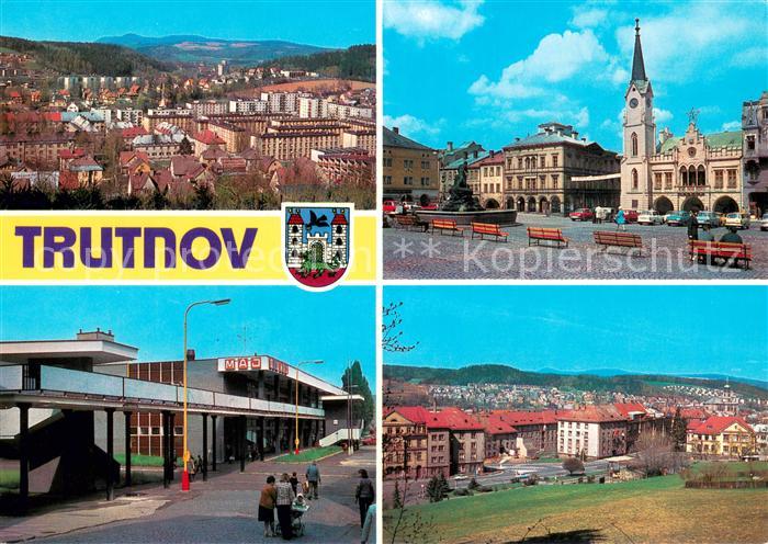 Trutnov Stadtpanorama Gottwaldplatz Rathaus Kaufhaus Maj