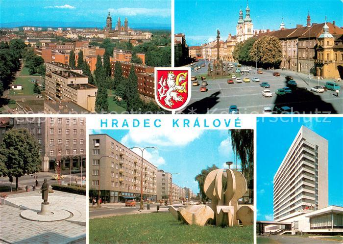 Hradec Kralove Kralovehradecko Stadtpanorama Denkmal Gottwaldplatz Wohnsiedlung