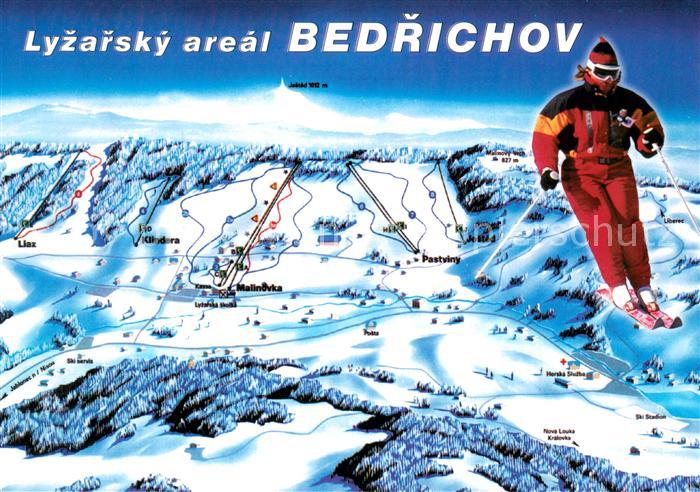 Bedrichov Friedrichswald Lzarsky areal Wintersportplatz aus der Vogelperspektive