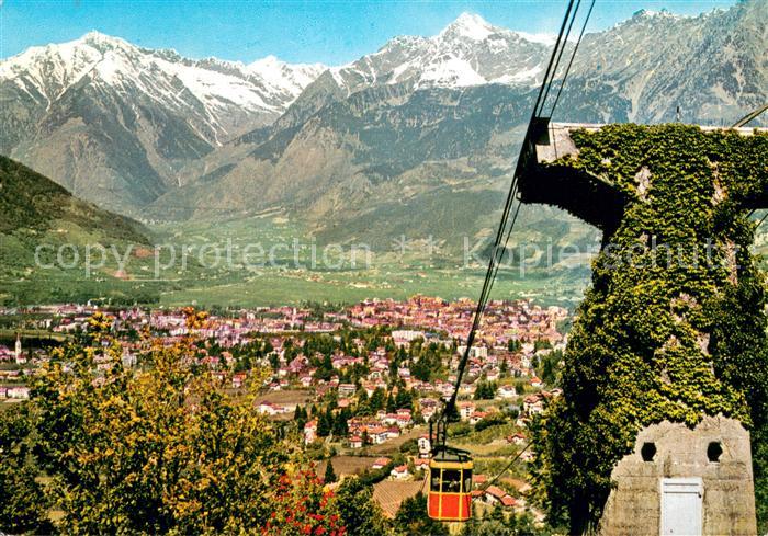 Merano Meran Panorama mit Seilbahn nach Hafling