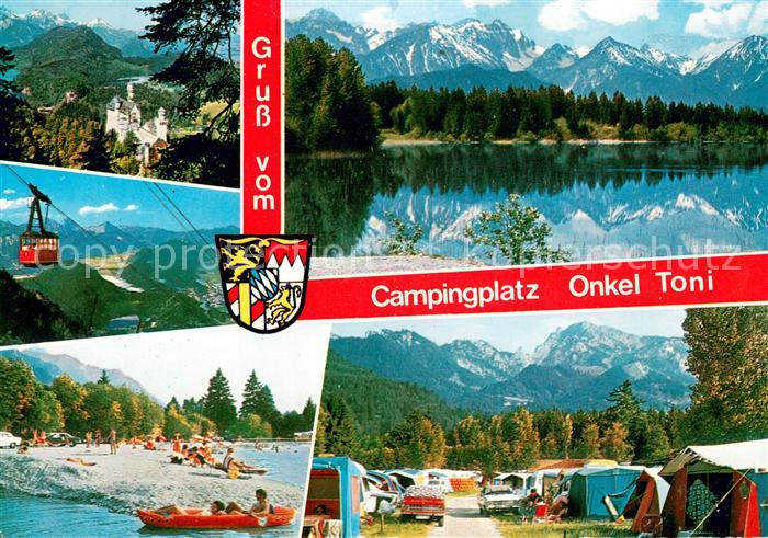 Fuessen Allgaeu Campingplatz Onkel Toni Seilbahn Strand Panorama