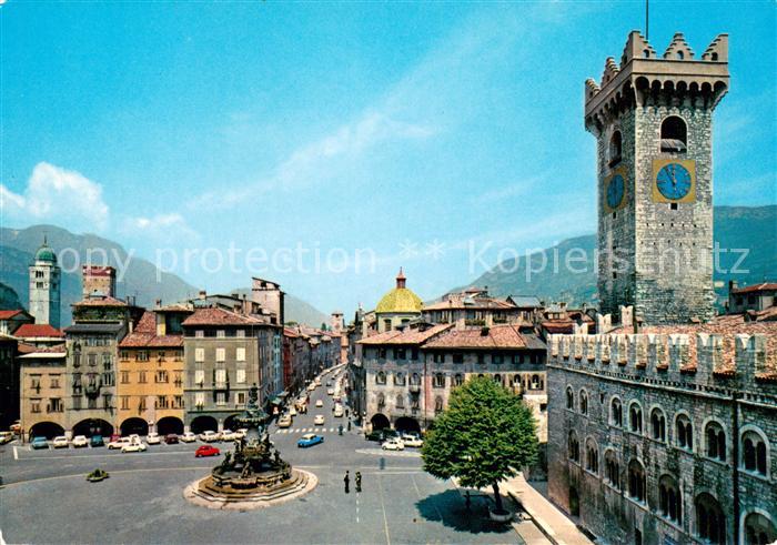 Trento Piazza del Duomo e Torre Civier