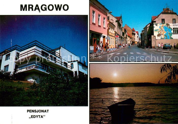 Mragowo Sensburg Pensjonat Edyta Strassenpartie Abendstimmung