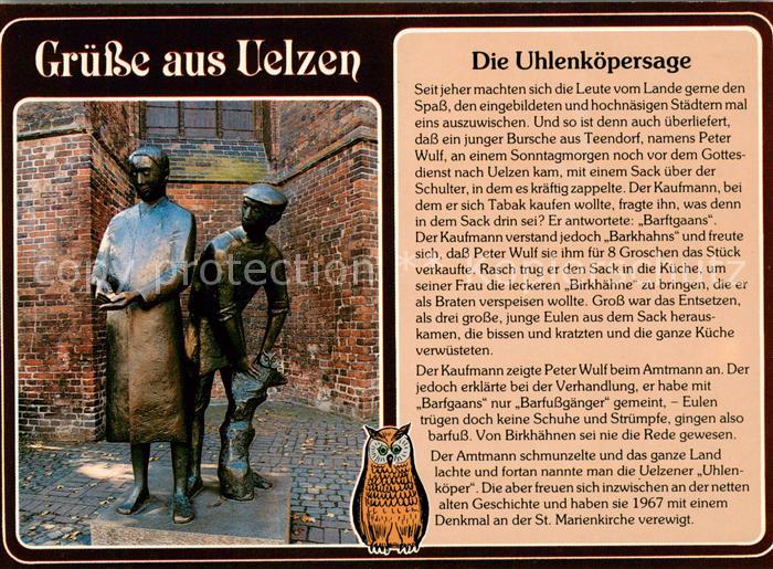 Uelzen Lueneburger Heide Uhlenkoeper Denkmal Geschichte der Uhlenkoepersage