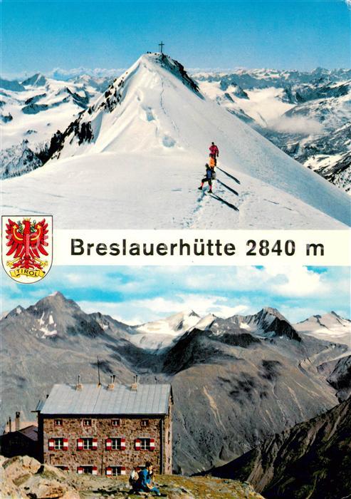 oetztal Tirol Breslauerhuette mit Wildspitze