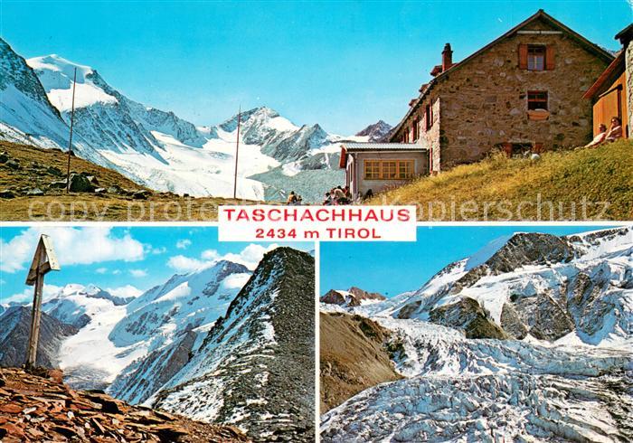 Tirol Region Taschachhaus mit oelgrubenjoch und Eisbruch
