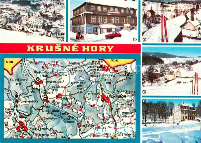 Krusne Hory Staedte im Erzgebirge Wintersportplaetze Jachymov Horni Blatna Nove