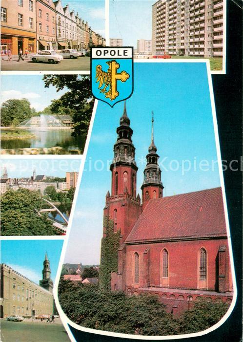 Opole Oppeln Oberschlesien Teilansichten Haeuserpartie Innenstadt Park Wohnsiedl