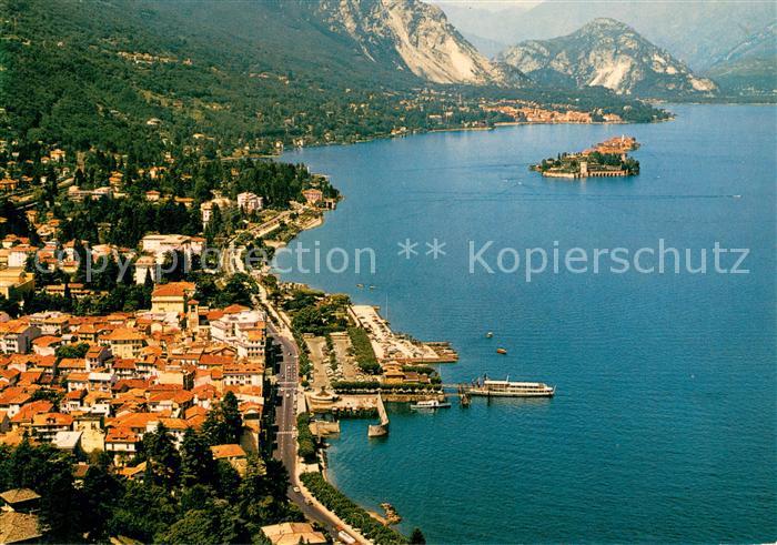 Stresa Lago Maggiore Kuestenpanorama Fliegeraufnahme