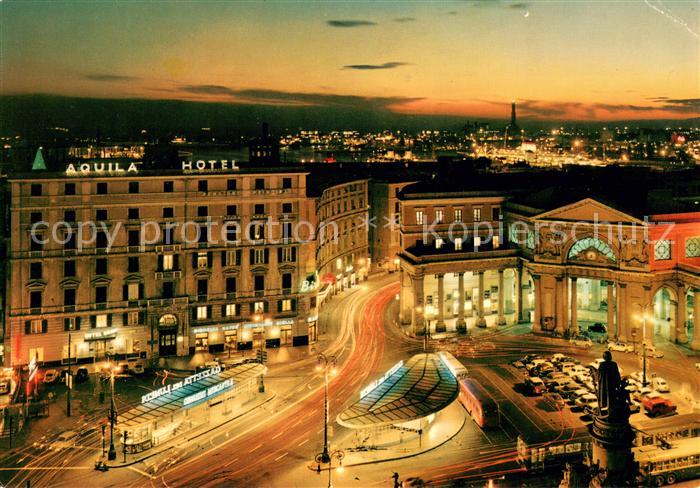 Genova Genua Liguria Aquila Hotel Nachtaufnahme